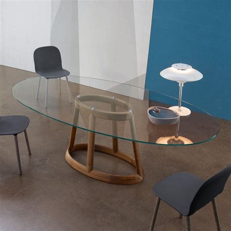 Bonaldo Greeny Oval Wooden Dining Table Contemporary