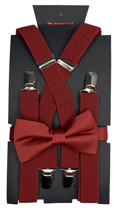 Terracotta Mens Suspenders And Bow Tie Sets 1inch X Back Spencer Js