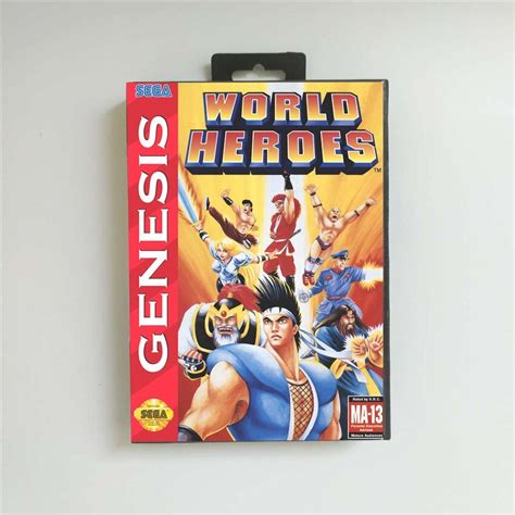 World Heroes Sega Genesis Mega Drive Md Game Card Us Cover With Box