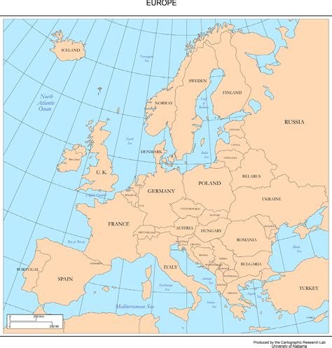 Basemap Of Europe Black White Version Pdf European Countries Europe