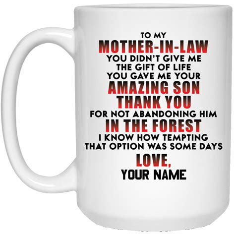 personalized custom to my mother in law mug lelemoon