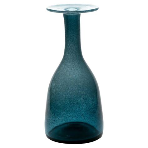 Blue Studio Work Glass Vase By Erik Höglund Boda Sweden Signed H 957