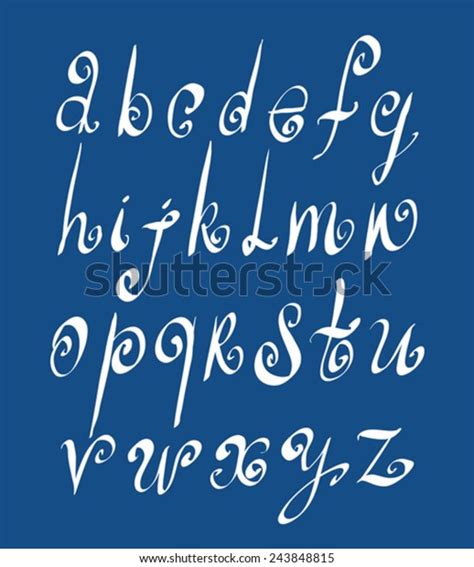 Handwritten Vector Script Alphabet Letters Set Stock Vector Royalty