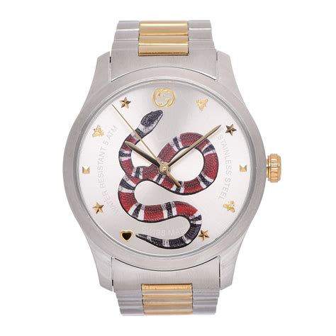 Gucci Stainless Steel 38mm G Timeless Snake Quartz Watch Gold 359523