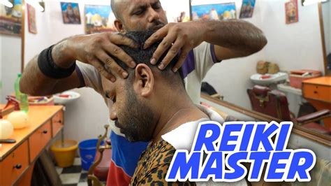 Reiki Master Regular Style Head Massage Upper Body Massage With Neck Cracking 💈 Indian Barber 💈