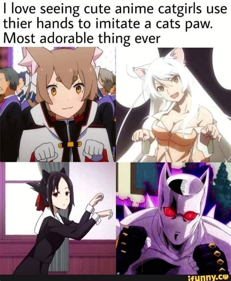 I Love Seeing Cute Anime Catgirls Use Thier Hands To Imitate A Cats Paw Most Adorable Thing