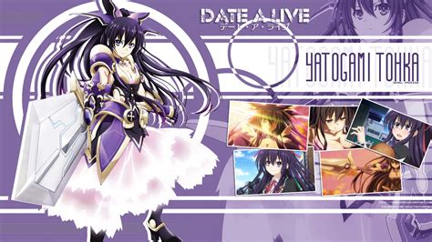 Armor Breasts Cleavage Date A Live Long Hair Ponytail Purple Eyes