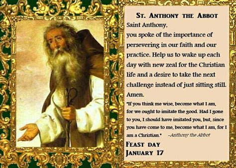 ~st Anthony The Abbot Saint Quotes Catholic Roman Catholic Prayers