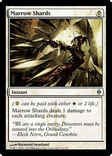 Observing the massive impacts that a single card can have on a deck. Marrow Shards (New Phyrexia) - Gatherer - Magic: The Gathering