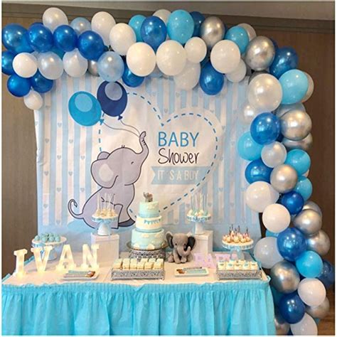 A radiant balloon arch complete with blue and silver inflatables is perfect for any underwater theme, while a mysterious mask balloon arch is great for. Blue Pink Balloon Arch Kit Elephant Baby Shower Balloon ...