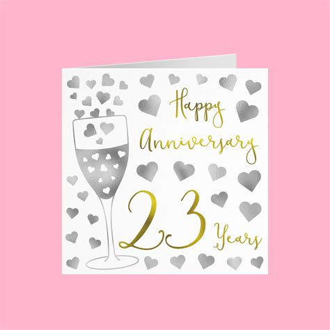 23rd Wedding Anniversary Card Happy Anniversary 23 Years Etsy