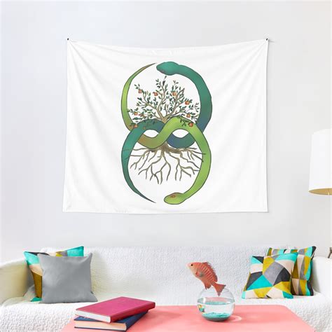 Ouroboros Tree Of Life Tapestry By Wieskunde Redbubble