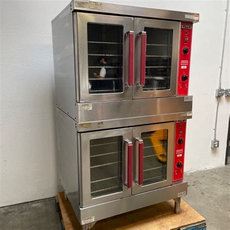 Used Vulcan Gas Double Stack Full Size Convection Oven Vc4gd From School