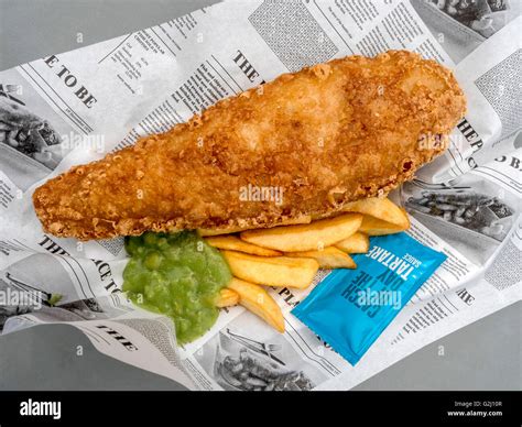Fish And Chips Typical British Food United Kingdom Europe Stock