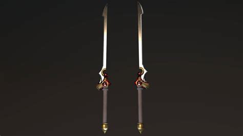 Fantasy Double Sword 3d Model By Worksofbryan