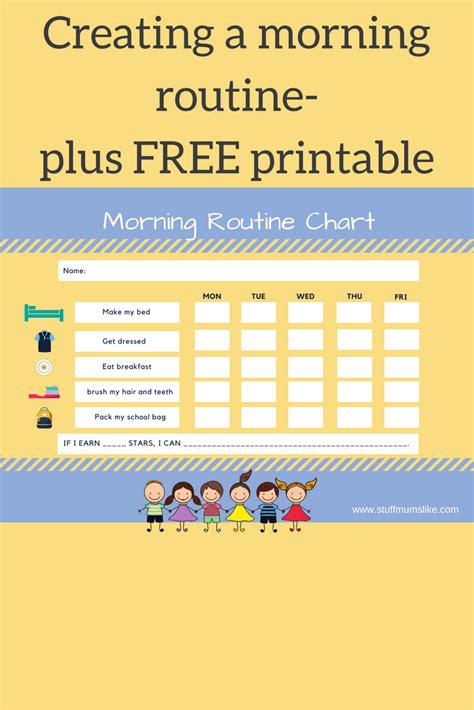 Kids Morning Routine Checklist With Free Printable Stuff Mums Like