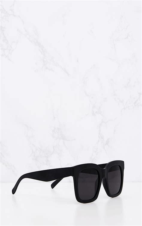 Matte Black Oversized Square Sunglasses Accessories Prettylittlething