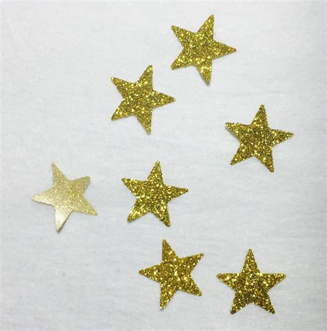 Diy Glitter Stars Iron On Appliques Gold Glitter Clovers Etsy