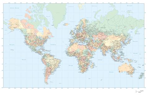 Mapa mundial con nombres de paises y ciudades AI by GianFerdinand on