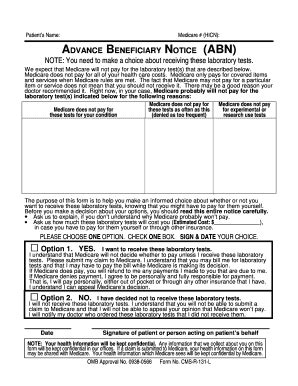Abn Medicare Form Fill Out And Sign Printable Pdf Template Airslate