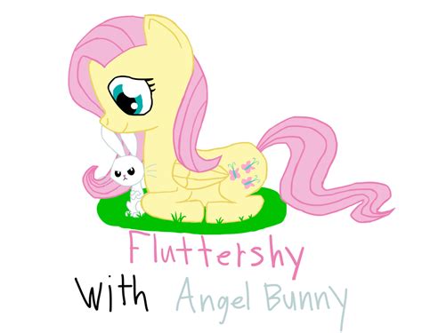 Fluttershy With Angel Bunny By Scooterplus On Deviantart