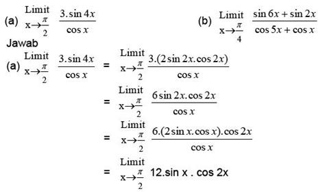 Contoh Soal Limit Fungsi Trigonometri Dengan Penyederhanaan