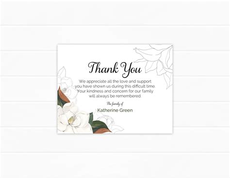 Sympathy Acknowledgement Cards Funeral Thank You Cards Etsy Funeral