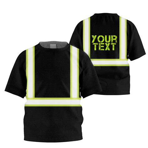 Hi Vis Kids Tshirt Reflective Green Black Orange Custom Name Safety