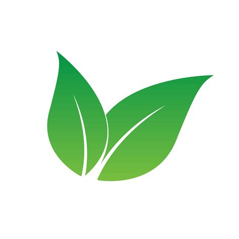 Grenn Leaf Vector Icon Logo Vegan Leaf In Fresh Green Eco Flat Symbol