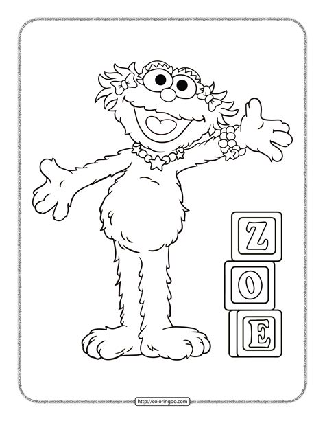 Sesame Street Zoe Pdf Coloring Pages Colouring Pages Coloring Pages