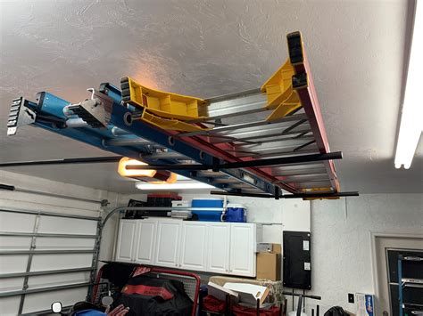 Overhead Ladder Storage Rack Hi Port 2 Adjustable Ceiling Mount