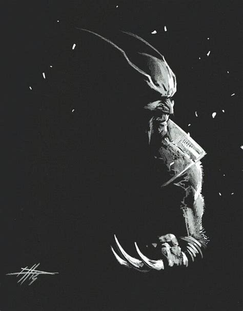 Ungoliantschilde Wolverine By Gabriele Dellotto Chalk On Black