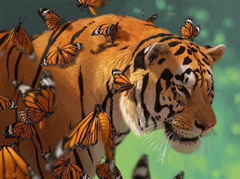 Tiger Butterflies And Tiger Print The Art Of Aaron Blaise