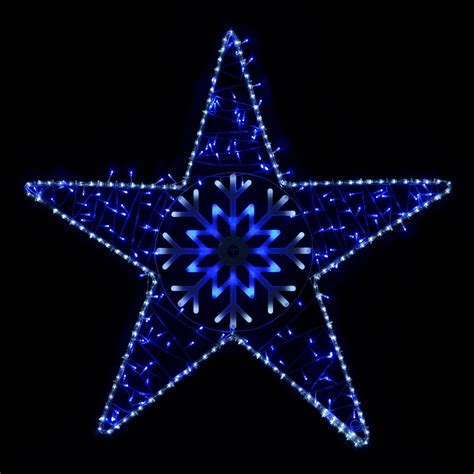 Bluewhite Led Flashing Star Outdoor Christmas Rope Light
