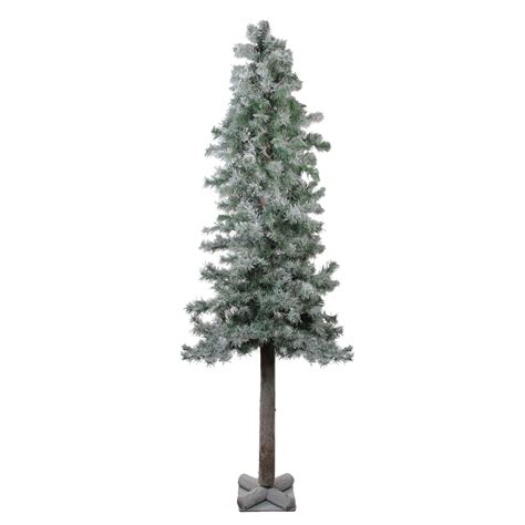 6 Slim Flocked And Glittered Woodland Alpine Artificial Christmas Tree