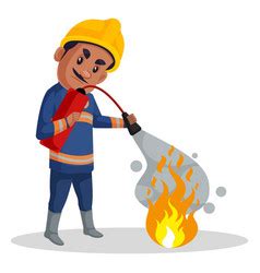 Cute cartoon of firefighter Royalty Free Vector Image