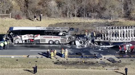 Semi Collided With Bus Carrying Students On I 70 In Etna Township Ohio