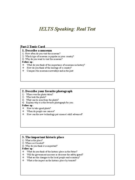Ielts Speaking Test Questions Pdf