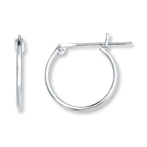 Your precious little girl's inner beauty will be reflected on the outside with these 14k gold earrings. Hoop Earrings 14K White Gold 14mm - 392782506 - Kay