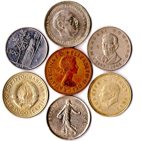 7 Coins From 7 Different Countries Big Size Coins From Europe Etsy