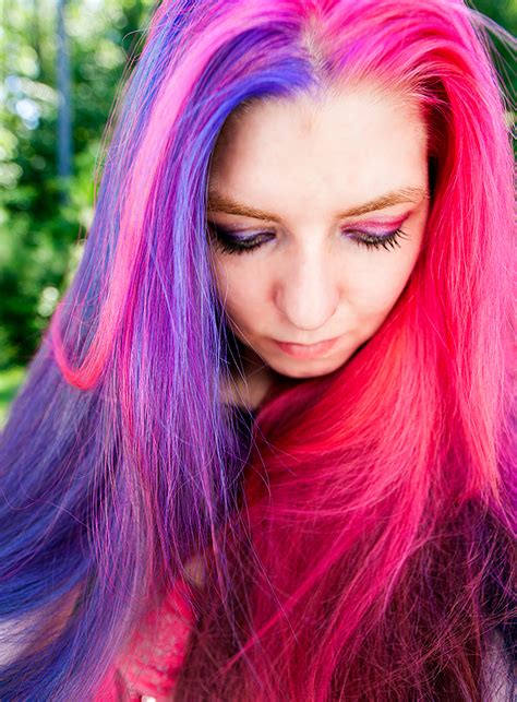 最も好ましい Half Pink Half Purple Hair 235986 Half Pink Half Purple Dyed