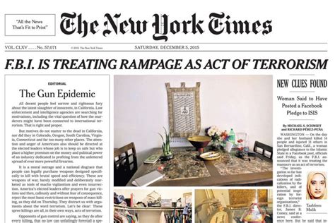 New York Times Calls Gun Laws ‘national Disgrace In First Front Page