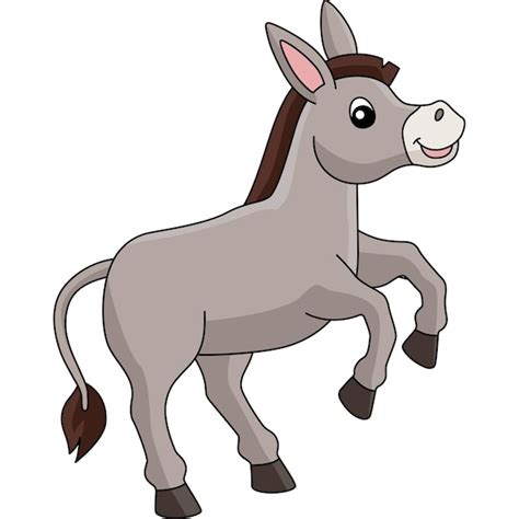 Premium Vector Donkey Cartoon Colored Clipart Illustration