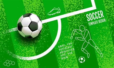 Soccer Template Design Football Banner Sport Layout Design Green