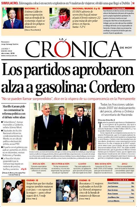 Periódico La Crónica De Hoy México Periódicos De México Edición De