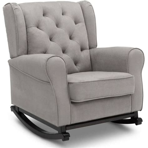 See more ideas about nursery, rocking chair nursery, room. Living Room Nursery Rocking Chair Seat Gray Fabric Rocker ...