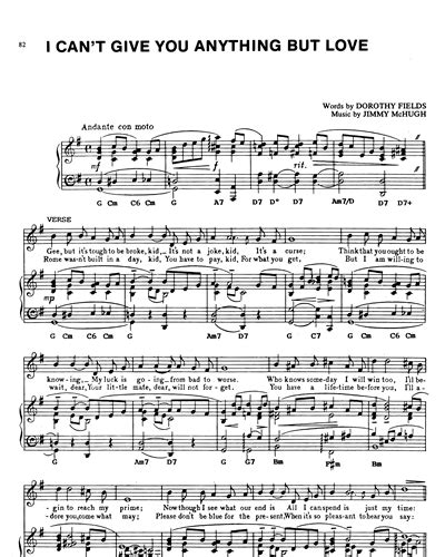 I Cant Give You Anything But Love Sheet Music By Peggy Lee Nkoda