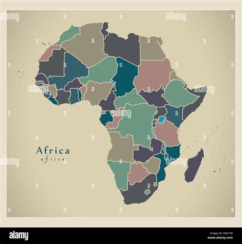 Africa Continent Political Map Stock Vector Images Alamy