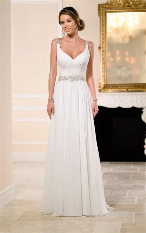 6018 Chiffon Beach Wedding Dress By Stella York Beach Wedding Dress Flowy Greek Wedding Dresses