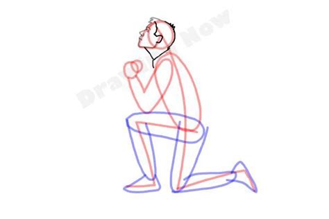 How To Draw A Person On Their Knees Kneeling Step 7 Posture